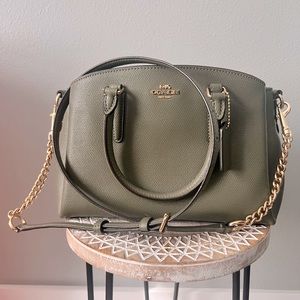 Olive green coach crossbody small carryall